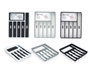 Kinvara Cubertero 6 compartiments assortis 32x4x40 cm plastique polypropylène blanc/gris/noir (Set de 12)