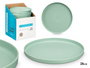 Leknes Assiette Plate 25 cm Vert - Plastique PP Lavable au Lave-vaisselle (Set de 24)
