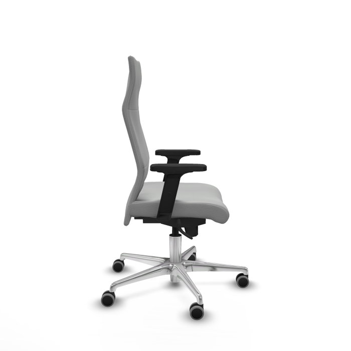 Piqueras Y Crespo Sillón Albacete Gris clair avec mécanisme Sincro et base aluminium