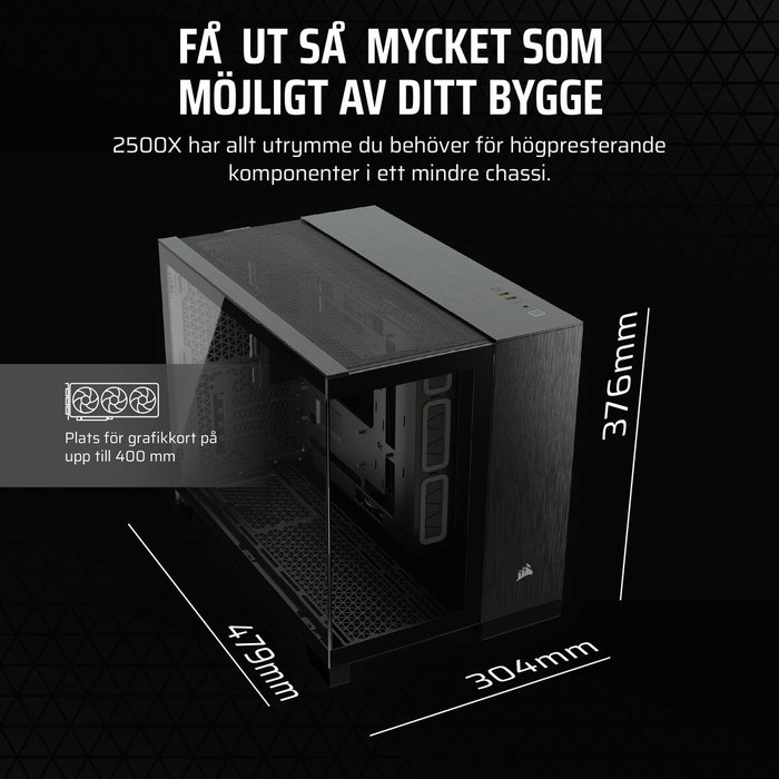 Corsair 2500X Boîtier PC mATX Black/Obsidian Aluminum Corsair 2500X Boîtier PC mATX Black/Obsidian Aluminum