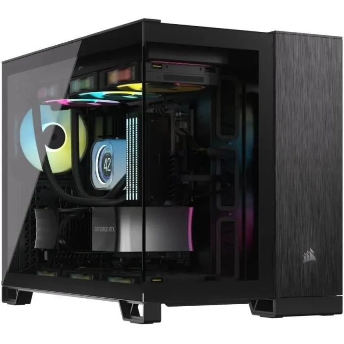 Boîtier PC Corsair CC-9011287-WW Obsidian Series 2500X mATX, aluminium noir Boîtier PC Corsair CC-9011287-WW Obsidian Series 2500X mATX, aluminium noir