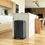 Kitchen Move Poubelle de Cuisine GREENWICH 40 L Gris Mat