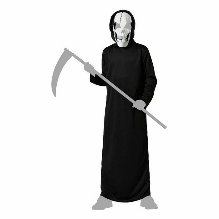 Atosa Déguisement Fantôme Tunique Noire avec Capuche et Masque pour Enfant Atosa Déguisement Fantôme Tunique Noire avec Capuche et Masque pour Enfant