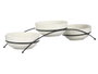 Vessia Set de 3 Bols en Porcelaine Blanche 350 ml avec Support 38x13x8 cm Lavable au Lave-vaisselle et Micro-ondes (Set de 12)
