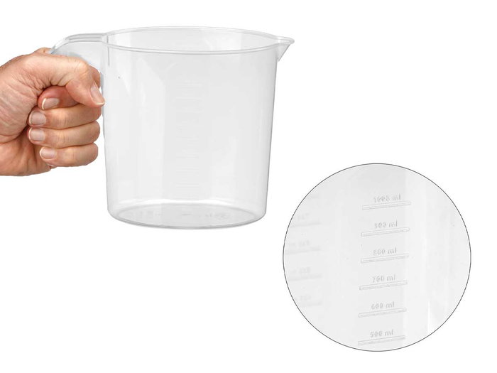 Leknes Jarre Doseuse Transparente 1 L en Plastique PP 20 x 15 x 10 cm (Set de 48)