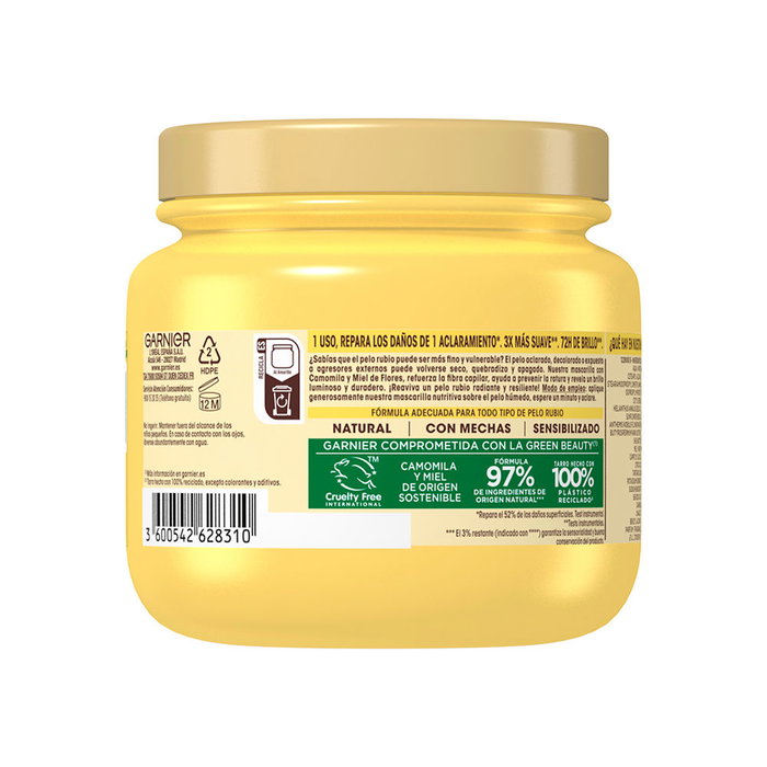 Garnier Masque à l'Eau de Riz Original Remedies 340 ml - Réparateur, Hydratant, Douceur et Brillance 72h, Cheveux Longs Sans Éclat, Vegan