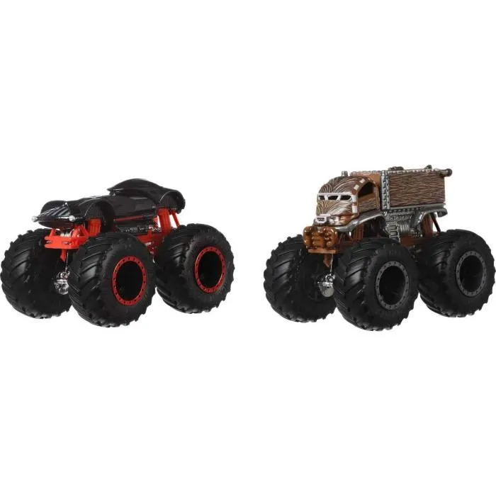 Hot Wheels Coffret 2 Véhicules Monster Truck Double Démolition 1:64 - Voitures Die-Cast avec Mégas Roues et Amortisseurs - Jouet Enfant Dès 3 Ans