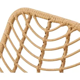 KOMODO Lot de 2 chaises de jardin imitation rotin naturel, structure en acier, dimensions 48 x 47 x 88 cm