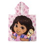 Serviette poncho avec capuche Dora The Explorer Rose clair 55 x 77 cm