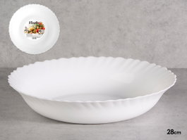 Vivalto Saladier Classique Opal 28 cm Blanc Verre (Set de 18)