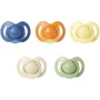 Nuby Lot de 5 sucettes orthodontiques en silicone, Multicolore