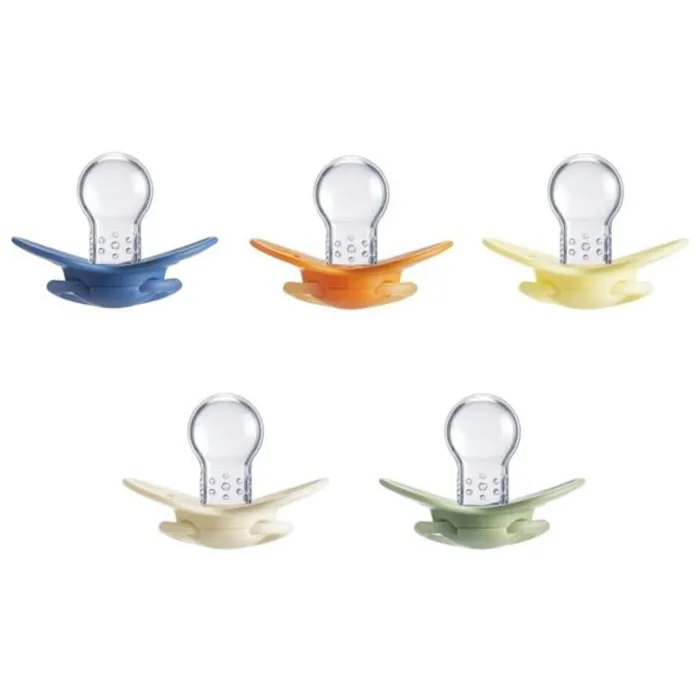 Nuby Lot de 5 sucettes orthodontiques en silicone, Multicolore Nuby Lot de 5 sucettes orthodontiques en silicone, Multicolore