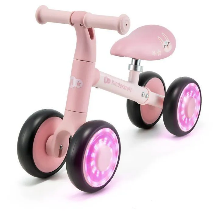 Kinderkraft CUTIE FLASH Mini vélo enfant Rose avec 4 roues LED Kinderkraft CUTIE FLASH Mini vélo enfant Rose avec 4 roues LED