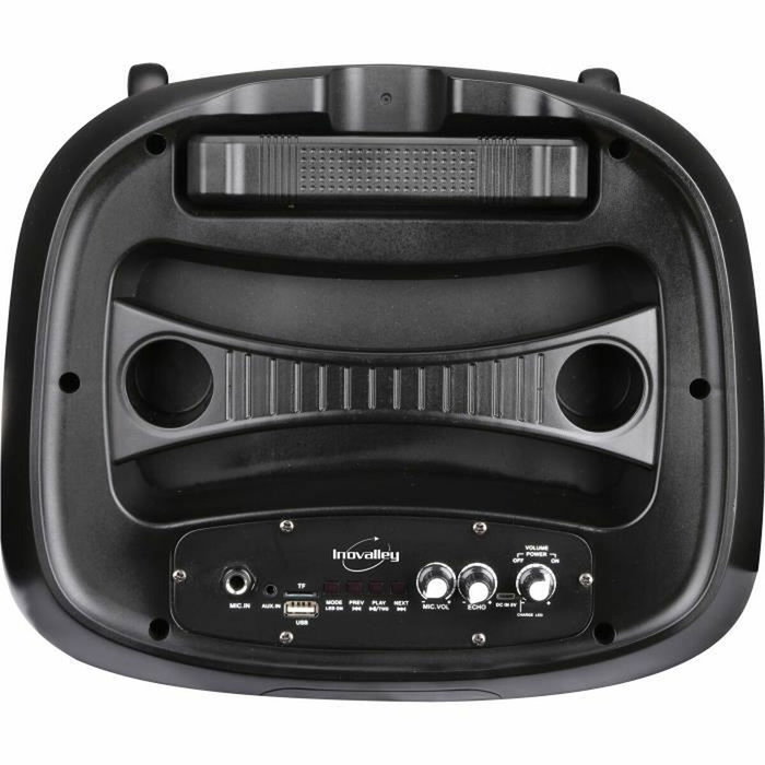 Inovalley KA122 Enceinte Bluetooth 700W Trolley avec Lumières LED RGB, Radio FM, Karaoké et Woofer 12"