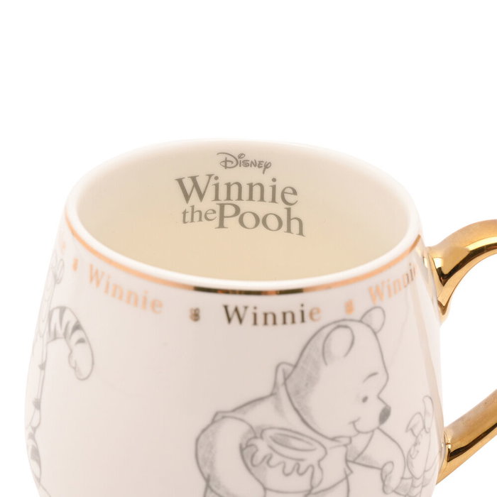 Disney Tasse Winnie l'Ourson en Porcelaine avec Illustrations et Détails Dorés