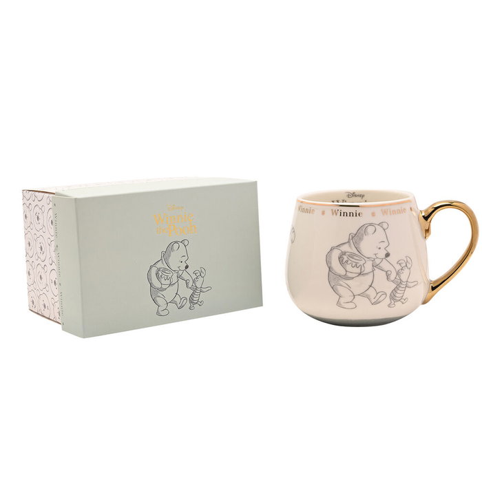 Disney Tasse Winnie l'Ourson en Porcelaine avec Illustrations et Détails Dorés