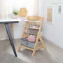 Roba LIV UP - Chaise haute évolutive bois naturel de 6 mois à 70 kg, siège et repose-pieds réglables, conforme EN 14988:2017+A1:2020, avec set organisateur inclus
