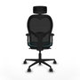 Piqueras y Crespo Chaise de Bureau avec Appui-tête Jorquera 2D036N2 Turquoise