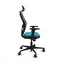 Piqueras y Crespo Chaise de Bureau avec Appui-tête Jorquera 2D036N2 Turquoise