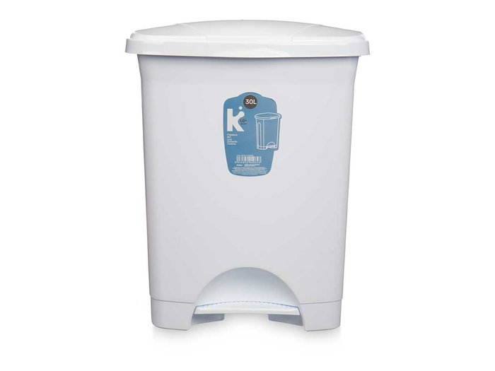 ARTE REGAL Poubelle à pédale en plastique Blanc 30L (Lot de 4)