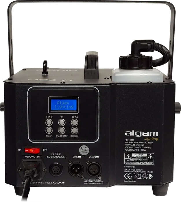 Algamlight Machine à Brouillard 900W avec DMX, LCD et Télécommande - 340m³/min, Réservoir 1,2L