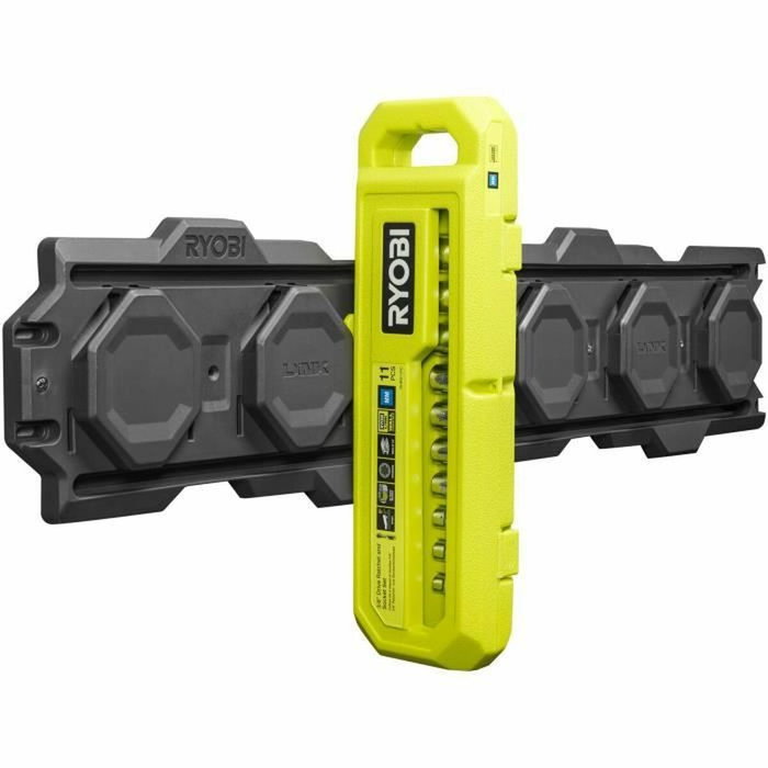 Ryobi Coffret de clé à cliquet 90 dents et 10 douilles 3/8'' RHRS11PC Ryobi Coffret de clé à cliquet 90 dents et 10 douilles 3/8'' RHRS11PC