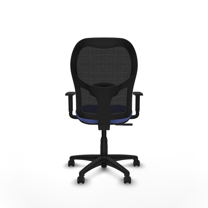 Chaise Alocén Synchro 3 positions tissu Bleu clair Maille Noir Structure polyamide noire Accoudoir 1D Sans appui-tête Roulettes pour moquette Chaise Alocén Synchro 3 positions tissu Bleu clair Maille Noir Structure polyamide noire Accoudoir 1D Sans appui-tête Roulettes pour moquette
