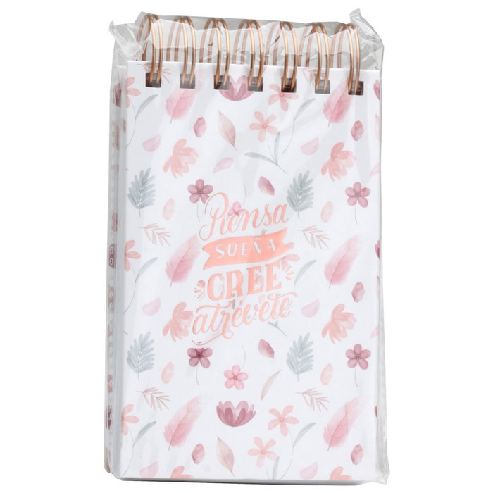 CMP General Libreta bloc avec spirale A6 Plantes rose doré