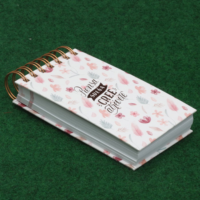 CMP General Libreta bloc avec spirale A6 Plantes rose doré