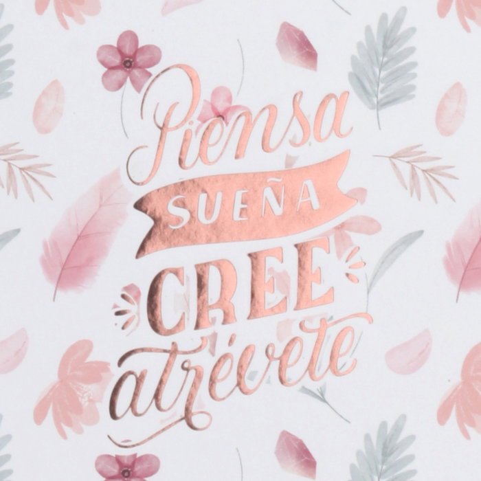 CMP General Libreta bloc avec spirale A6 Plantes rose doré
