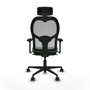 Piqueras y Crespo Chaise de Bureau avec Appui-tête 3D036N2 Vert émeraude