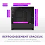 NZXT H3 Flow (CC-H31FB-01) - Boîtier PC moyen-tour Micro-ATX Noir avec excellente aération, support pour grand GPU et radiateur 280 mm