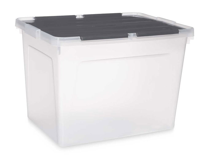 Kipit Boîte Double Rabat 48L Anthracite 50x35x37 cm (Set de 6)