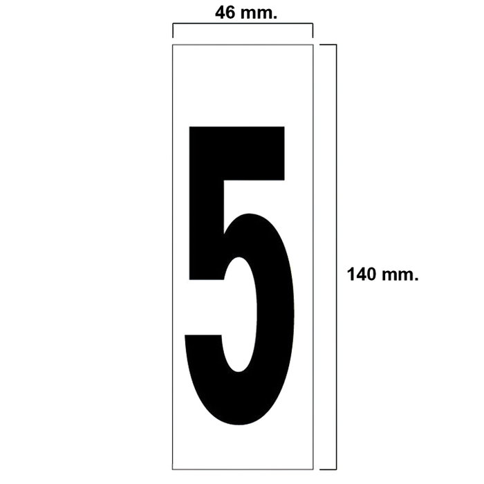 WOLFPACK LINEA PROFESIONAL Numéro adhésif Nº 5, 46x140 mm WOLFPACK LINEA PROFESIONAL Numéro adhésif Nº 5, 46x140 mm