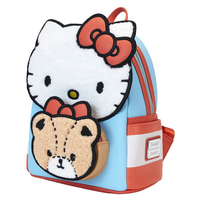 LOUNGEFLY Sac à dos Hello Kitty and Bear 26 cm en cuir vegan avec bretelles réglables, intérieur assorti et détails décoratifs
