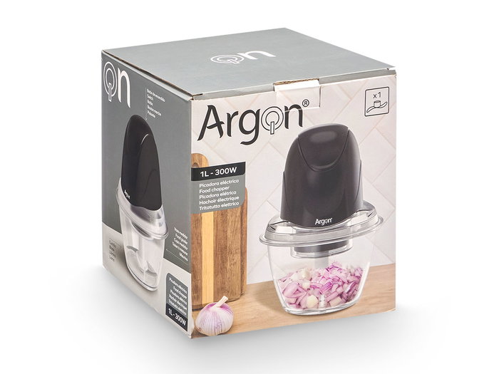 Argon Hachoir Électrique Noir 1L 300W – 16x22x16 cm (Set de 8)