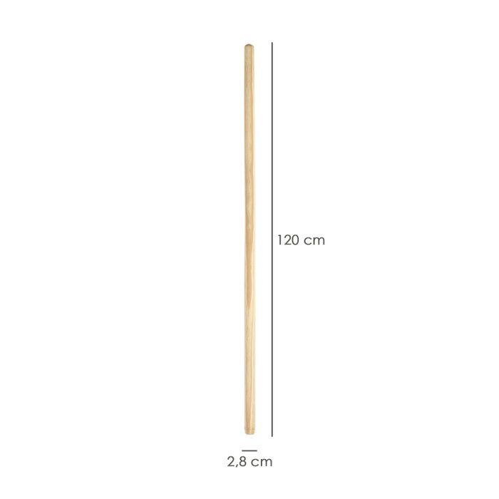 WOLFPACK LINEA PROFESIONAL Manche en bois pour balai avec filetage espanso 1200 x Ø 28 mm WOLFPACK LINEA PROFESIONAL Manche en bois pour balai avec filetage espanso 1200 x Ø 28 mm