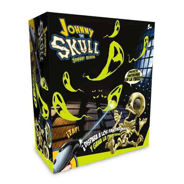 Famosa - Jeu de société Johnny Calavera - Jeu de tir avec squelette et pistolets pour projeter des fantômes - Langue : Espagnol Famosa - Jeu de société Johnny Calavera - Jeu de tir avec squelette et pistolets pour projeter des fantômes - Langue : Espagnol