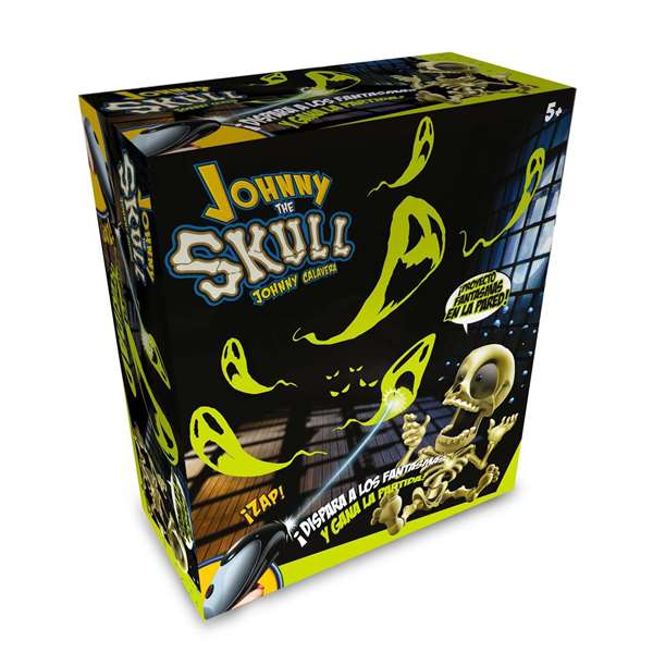 Famosa - Jeu de société Johnny Calavera - Jeu de tir avec squelette et pistolets pour projeter des fantômes - Langue : Espagnol Famosa - Jeu de société Johnny Calavera - Jeu de tir avec squelette et pistolets pour projeter des fantômes - Langue : Espagnol