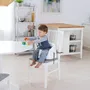 Ingenuity Baby Base 2-en-1 - Réhausseur de chaise enfant 6 mois à 3 ans, Plateau amovible, Rangement facile, Gris