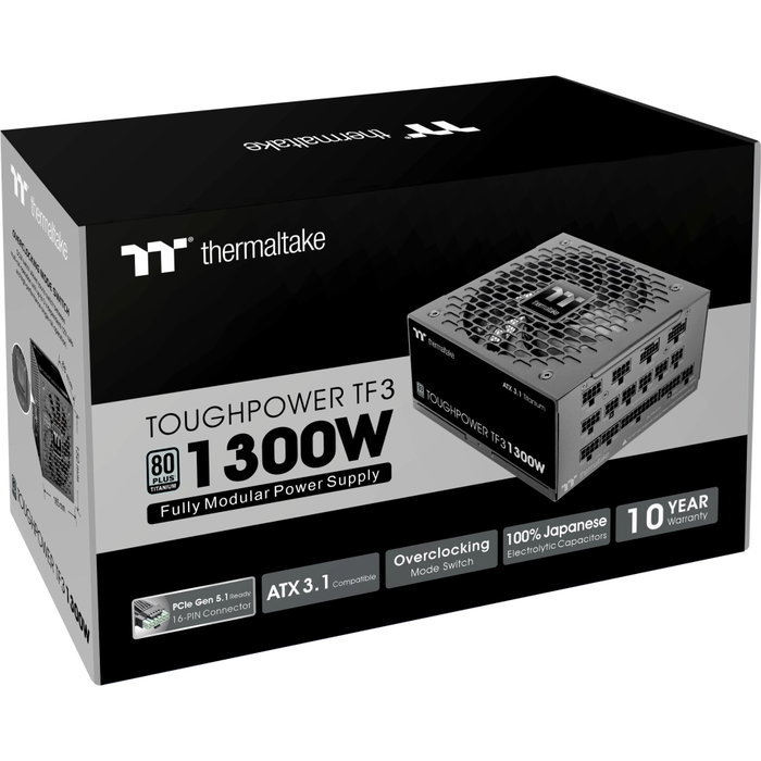 Thermaltake Toughpower TF3 1300W, PCIe 5.1 Ready, Noir Thermaltake Toughpower TF3 1300W, PCIe 5.1 Ready, Noir