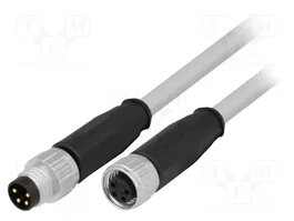 HARTING Câble pour capteurs M8 mâle vers M8 femelle, 4 broches, droit, 5m