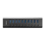 Lindy Hub USB 3.0 10 Ports avec Commutateurs On/Off Individuels et Alimentation 36W - Transfert jusqu'à 5Gbps