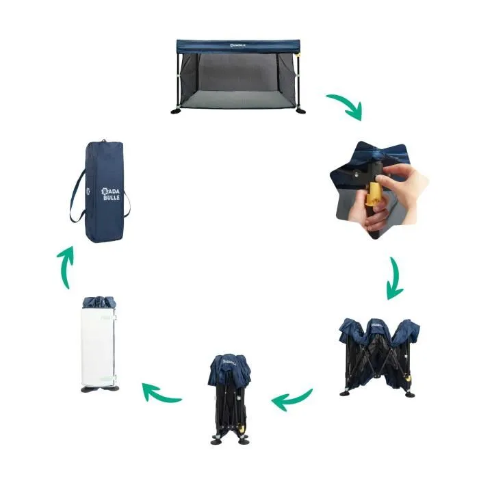 Lit parapluie Badabulle BAD3661276187276 Easy Clip : Pliable, Léger et Compact avec Sac de Transport et Matelas Inclus