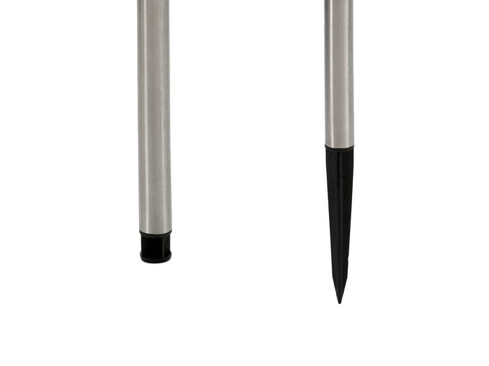 Ibergarden Balise Solaire Acier Conique 8 x 31 x 8 cm Transparente Argent avec Panneau Solaire et Batterie Rechargeable (Set de 12)