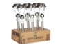 Ibergarden Balise Solaire Acier Conique 8 x 31 x 8 cm Transparente Argent avec Panneau Solaire et Batterie Rechargeable (Set de 12)