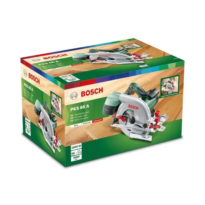 Bosch Scie Circulaire Plongeante PKS 66 A - 1600 W - Coupe Bois Épais jusqu'à 30 mm - Fonction CleanSystem pour Aspiration des Copeaux Bosch Scie Circulaire Plongeante PKS 66 A - 1600 W - Coupe Bois Épais jusqu'à 30 mm - Fonction CleanSystem pour Aspiration des Copeaux