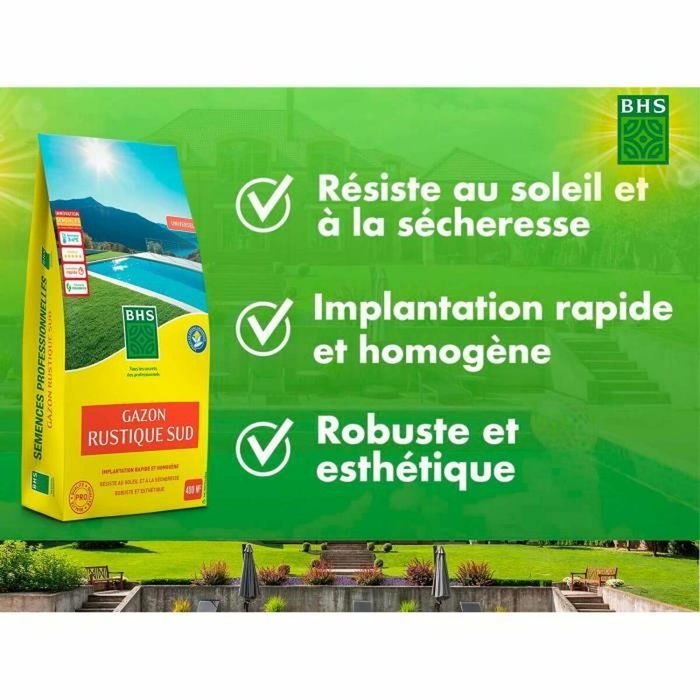 BHS Semence de Gazon rustique 10 kg BHS Semence de Gazon rustique 10 kg