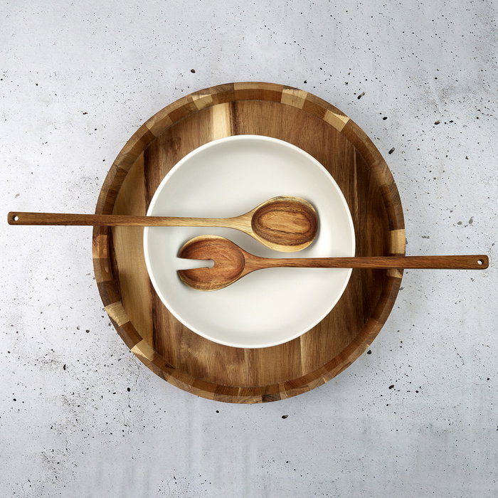 Home Deco Factory Ensemble de 2 couverts de service en acacia COCOONING