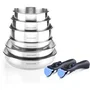Arthur Martin AM5538 Batterie de Cuisine Induction 8 Pièces Acier Inoxydable Casseroles Poignée Amovible Tous Feux